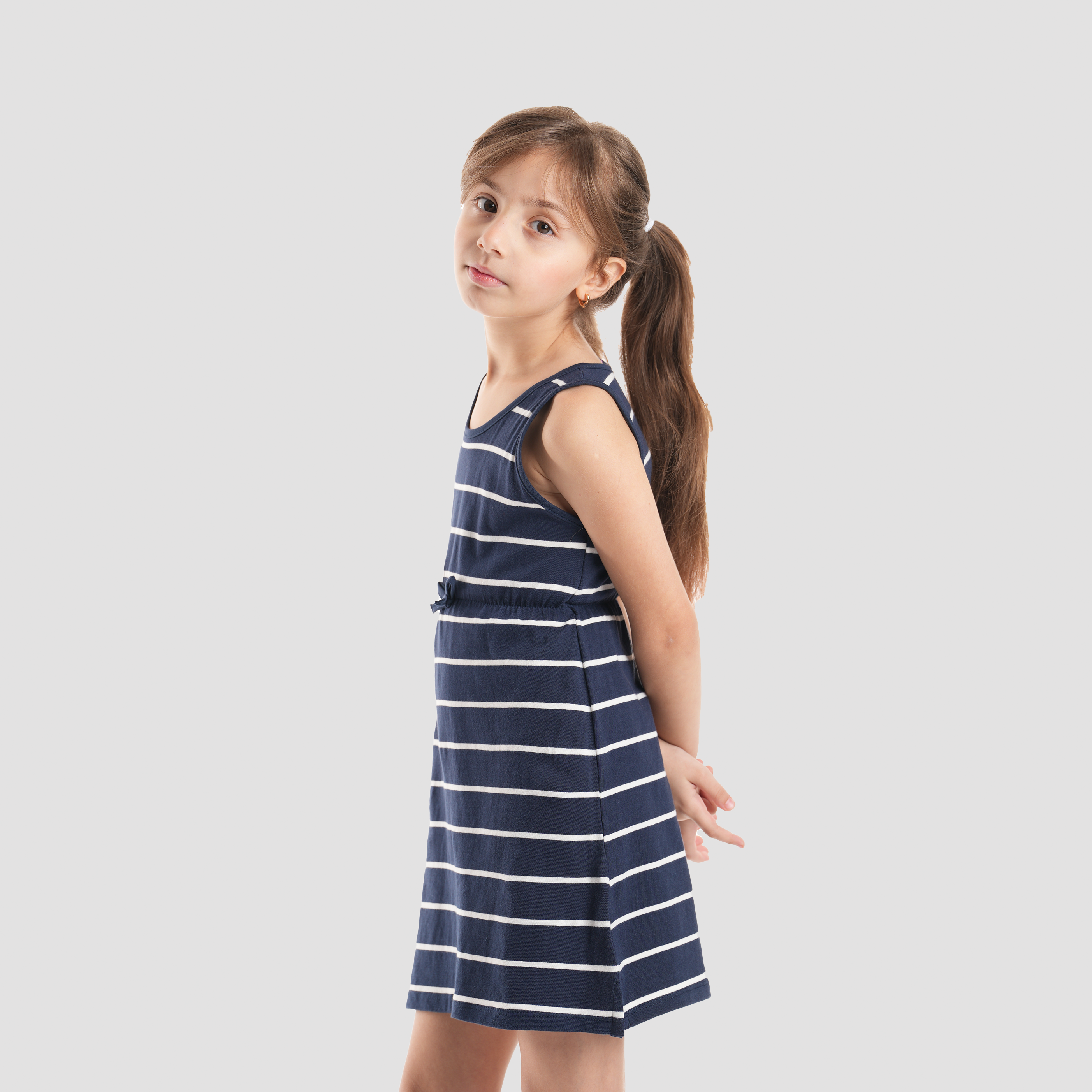 Navy Striped Dress-GDR-46S - Naga Homme