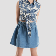 Blue Denim Skirt-GSK-48s - Naga Homme