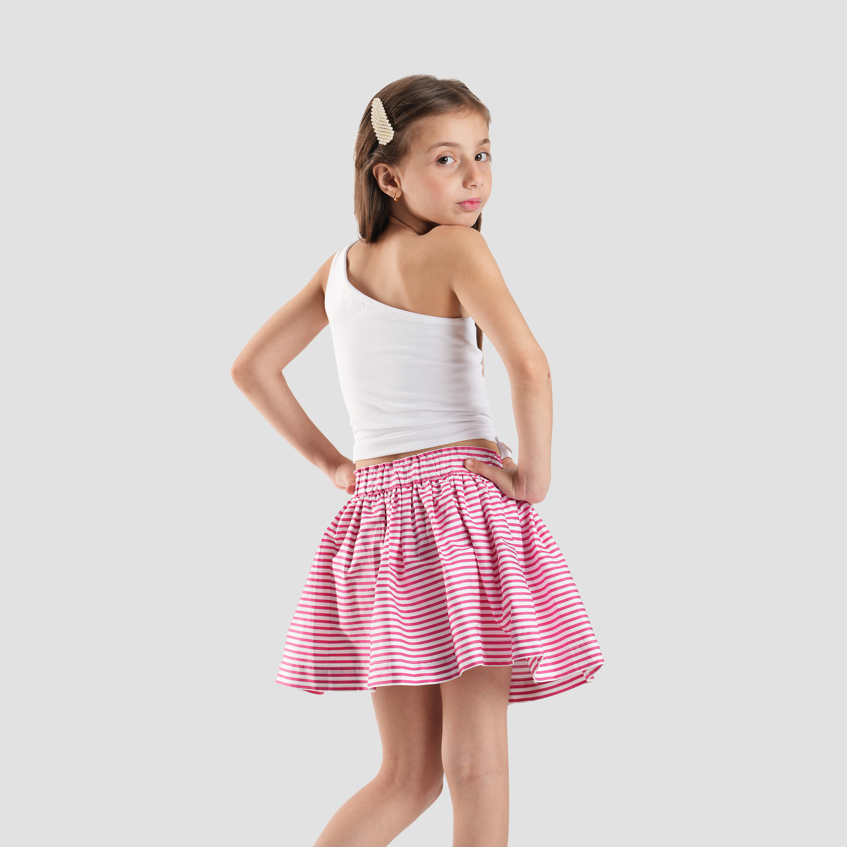 Pink Striped Skirt-GSK-55S - Naga Homme