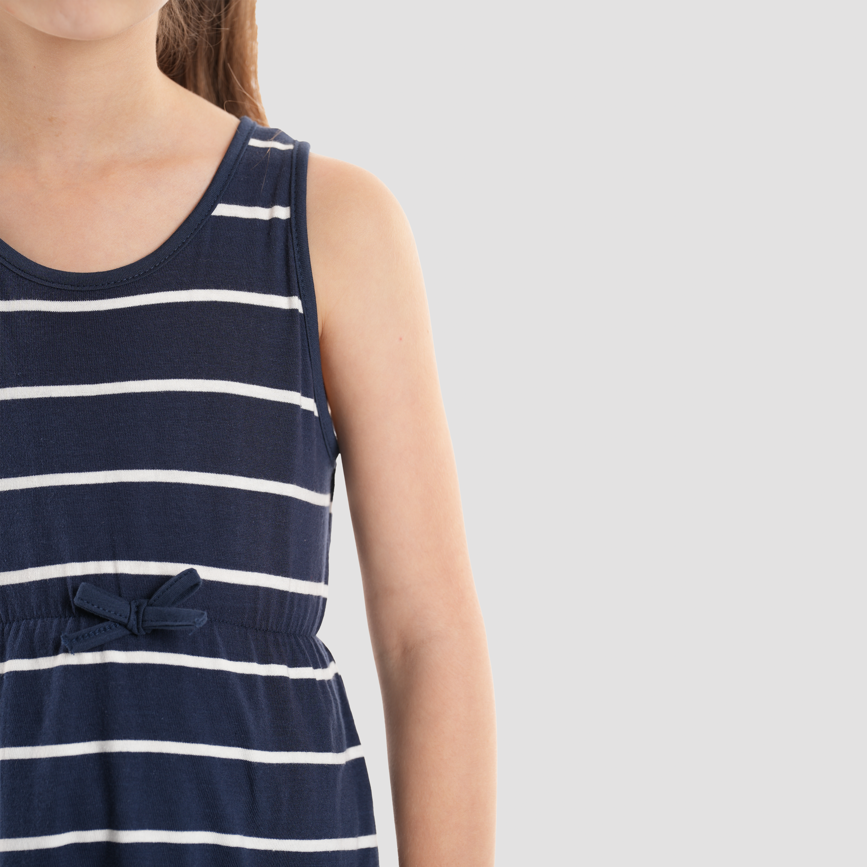 Navy Striped Dress-GDR-46S - Naga Homme