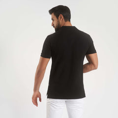 Black Plain Short Sleeves Polo(103) - nagahomme