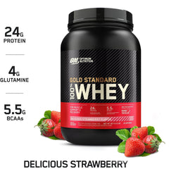 Gold Standard 100 Whey Protein Powder - Delicious Strawberry 907 Grams (2 lbs) 29 Servings
