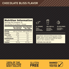 Gold Standard 100 Isolate Ultra Filtered Whey Protein - Chocolate Bliss 236 Kgs (52 lbs)