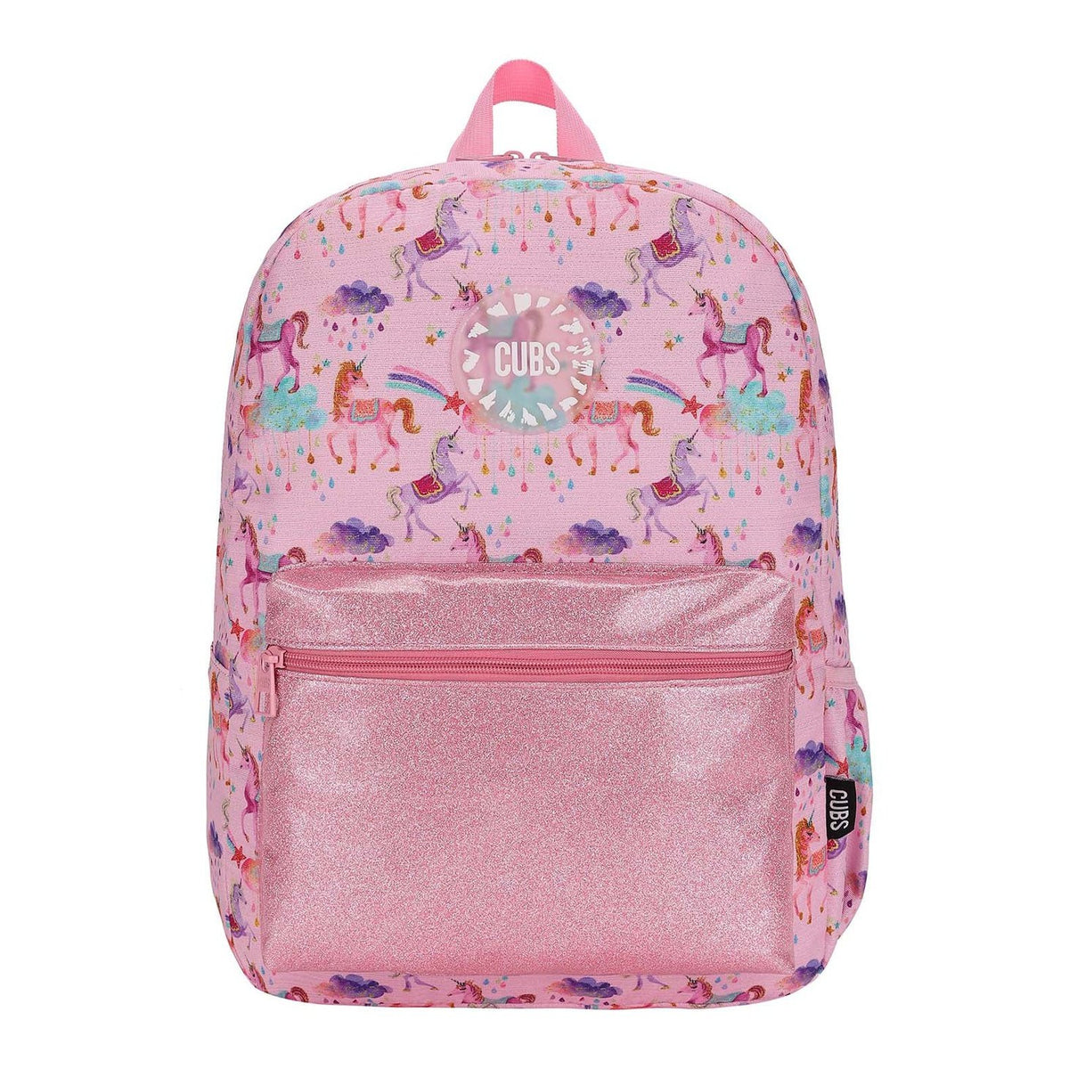Shiny Fabric Rose Pink Backpack