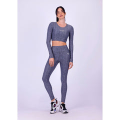 Cool Grey Leopard Long Sleeve Top