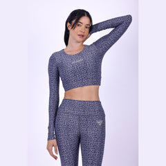 Cool Grey Leopard Long Sleeve Top