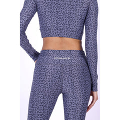 Cool Grey Leopard Long Sleeve Top
