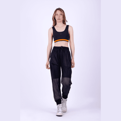 Mesh See-Through Black Sweatpants