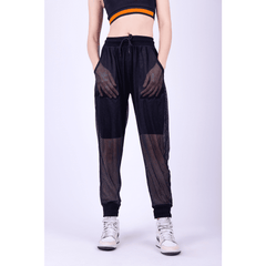Mesh See-Through Black Sweatpants