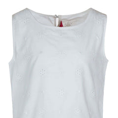 Girls Sleeveless Embroidered Ruffle Top(54) - nagahomme