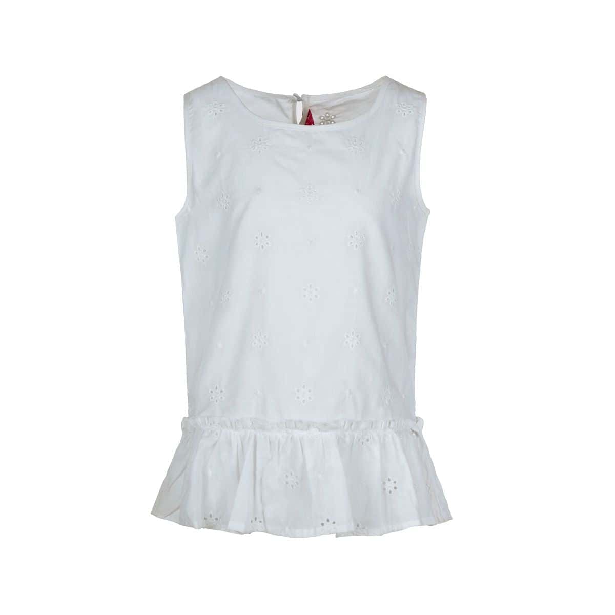 Girls Sleeveless Embroidered Ruffle Top(54) - nagahomme