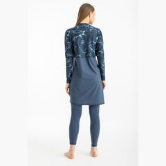 Deep Green Motion Wave Swim Top