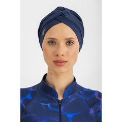 Midnight Blue Sleek Swim Turban