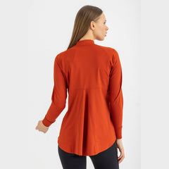 Earth Red Ruffle Top