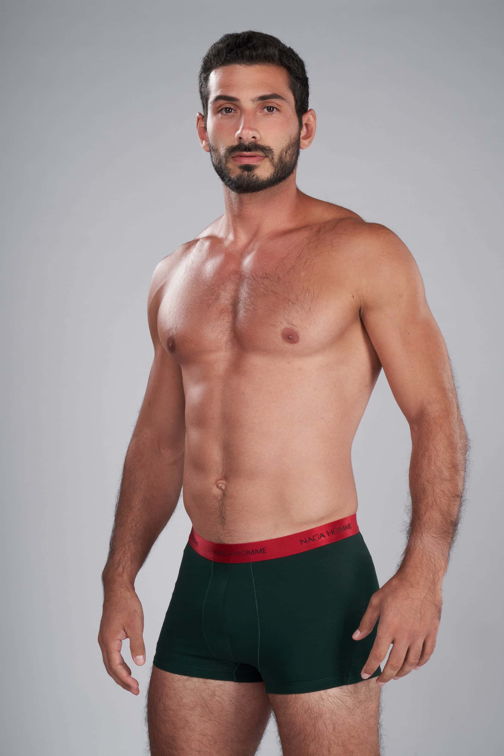 Plain Boxer Cotton With Elastic Waist - Naga Homme