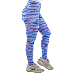 High Waisted Purple Stripe Leggings