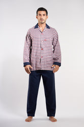Red -Navy Blue 2 pieces pajamas(mpjlc-14) - nagahomme