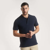 Navy Plain Short Sleeves Polo|(103) - nagahomme