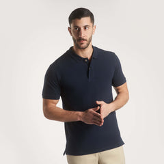 Navy Plain Short Sleeves Polo|(103) - nagahomme