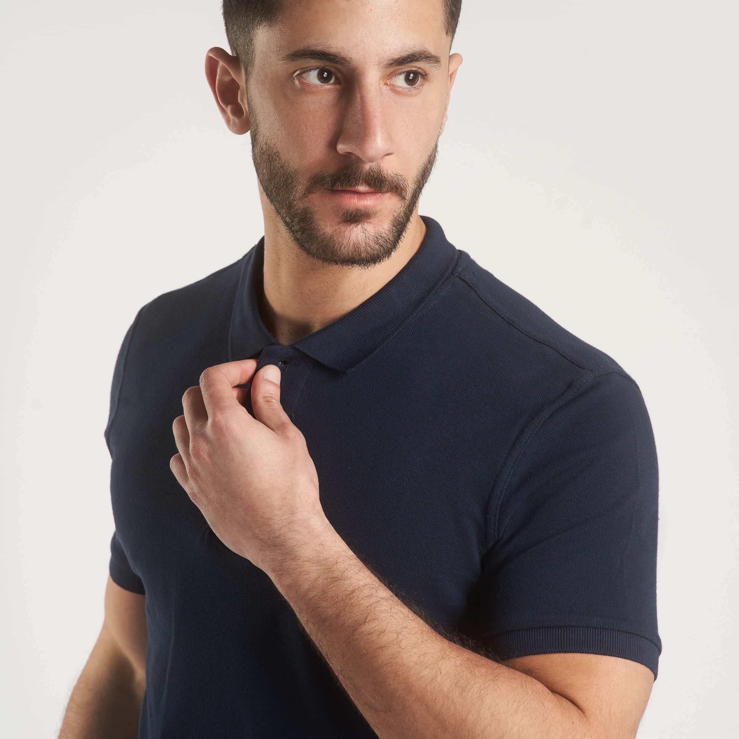 Navy Plain Short Sleeves Polo|(103) - nagahomme
