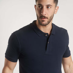 Navy Plain Short Sleeves Polo|(103) - nagahomme