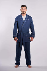 Navy Checks Robe(08) - Naga Homme