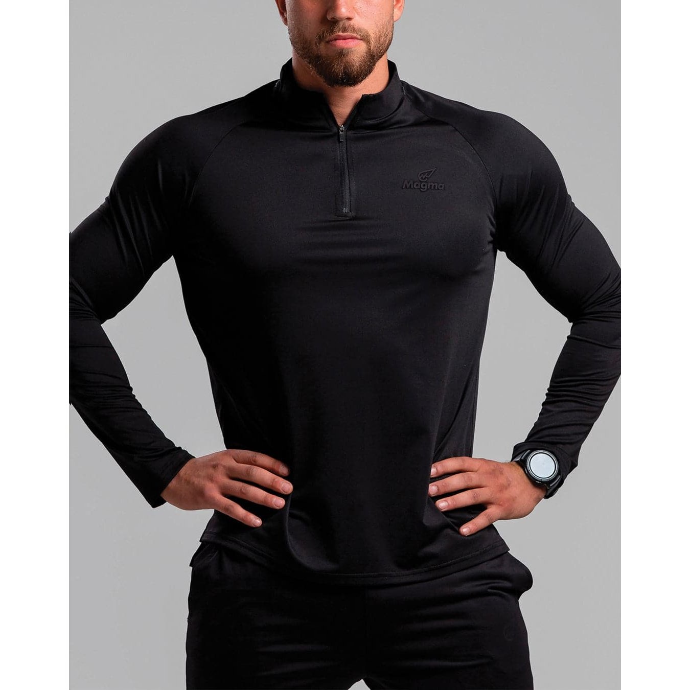 Black Quarter Zipper - Sporty Pro