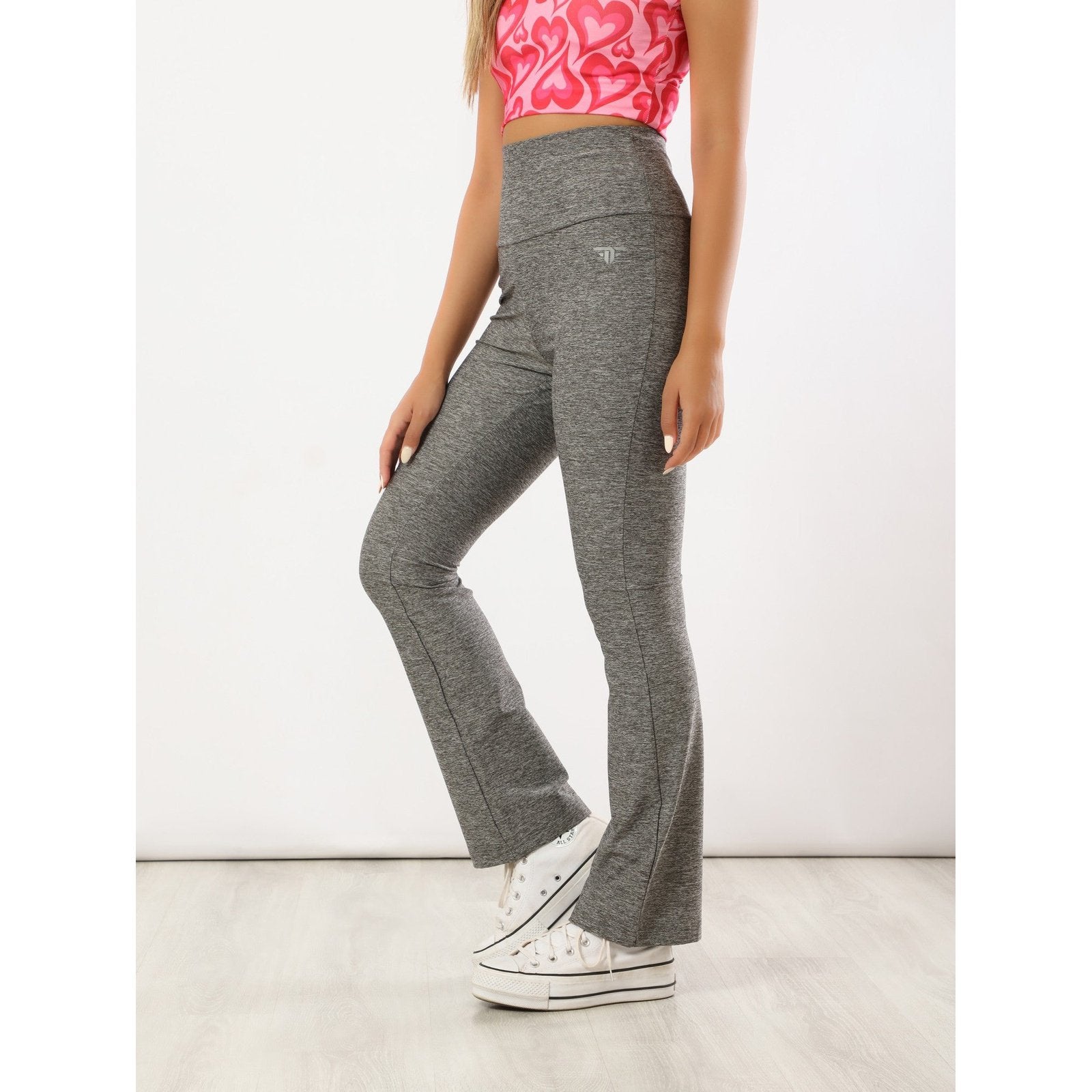 Light Gray Yoga Flare Pants - Sporty Pro