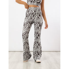 Zebra Flared Printed Trousers