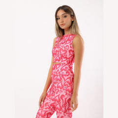 Heart Printed Crop Top - Sporty Pro