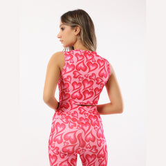 Heart Printed Crop Top - Sporty Pro