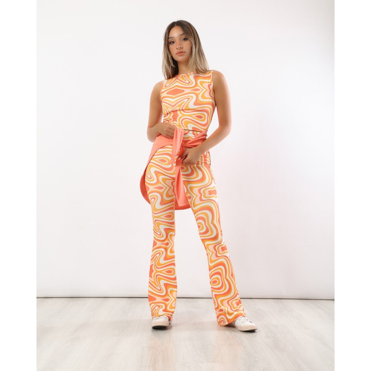 Swirl Flared Printed Trousers - Sporty Pro