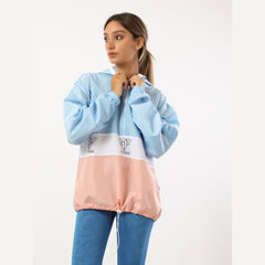 Oversized Blue Half Zipper Waterproof Jacket - Sporty Pro