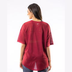 Breathable Mesh T-Shirt in Burgundy - Sporty Pro