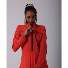 Red Half Zipper Wind Breaker - Sporty Pro