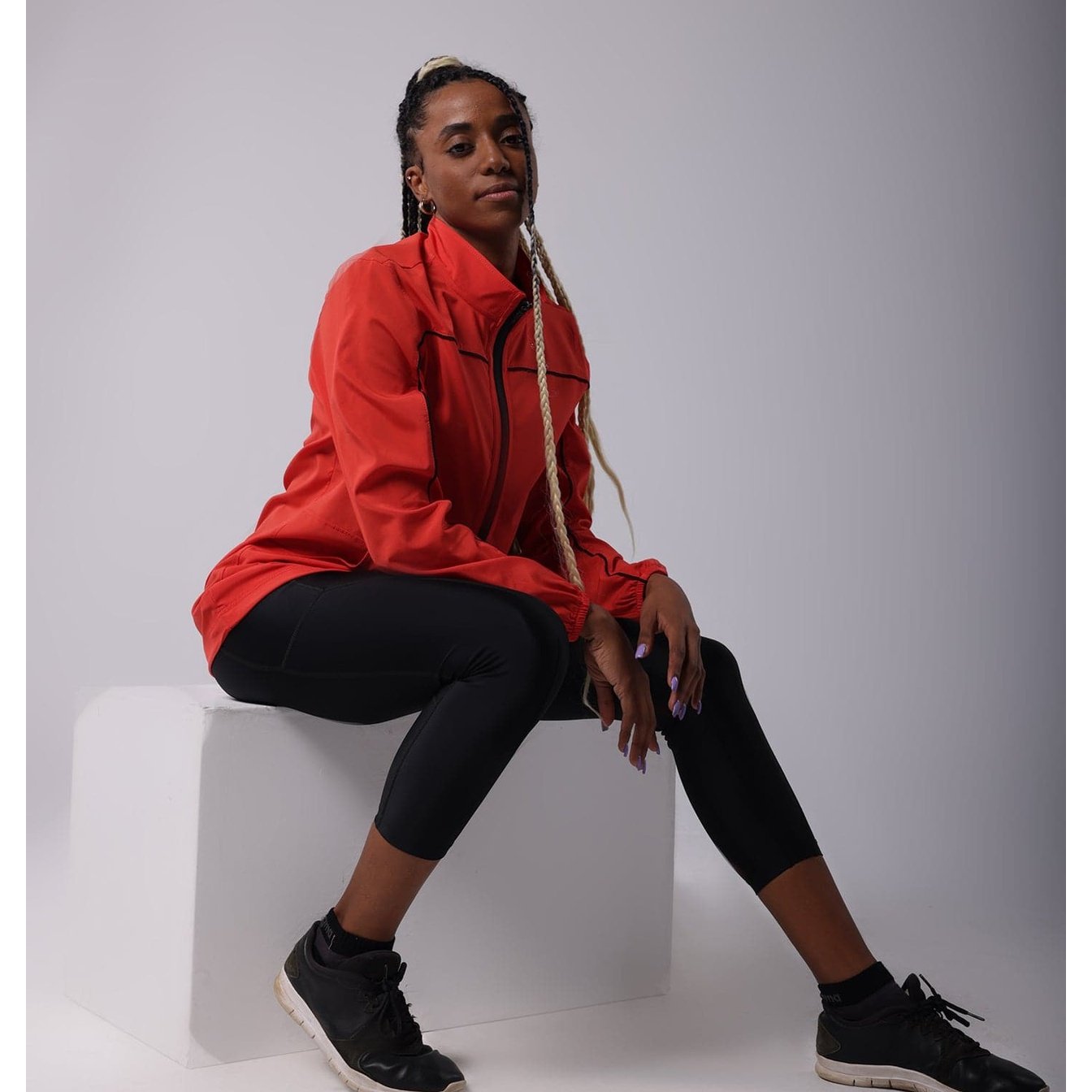 Red Half Zipper Wind Breaker - Sporty Pro