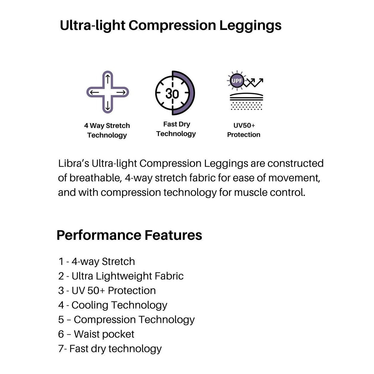 Charcoal Ultra-light Compression Leggings - Sporty Pro