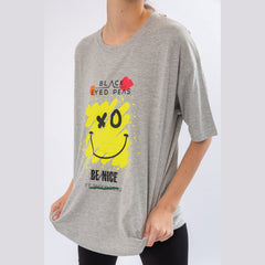 Be Nice Printed T-Shirt In Gray