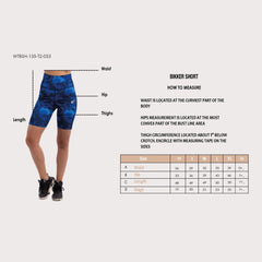 Geo Print Biker Short in Blue - Sporty Pro