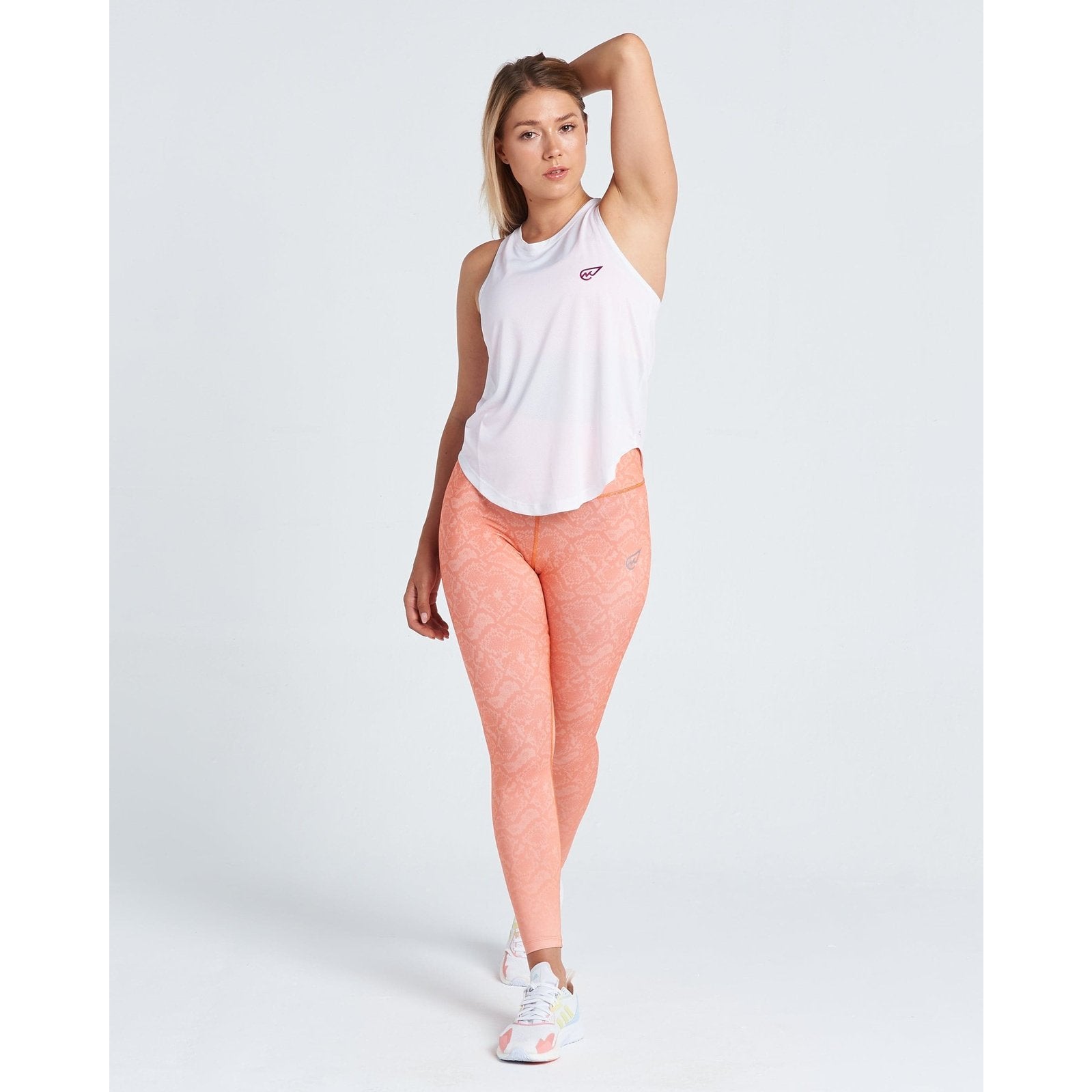 Curve Tank in White - Sporty Pro