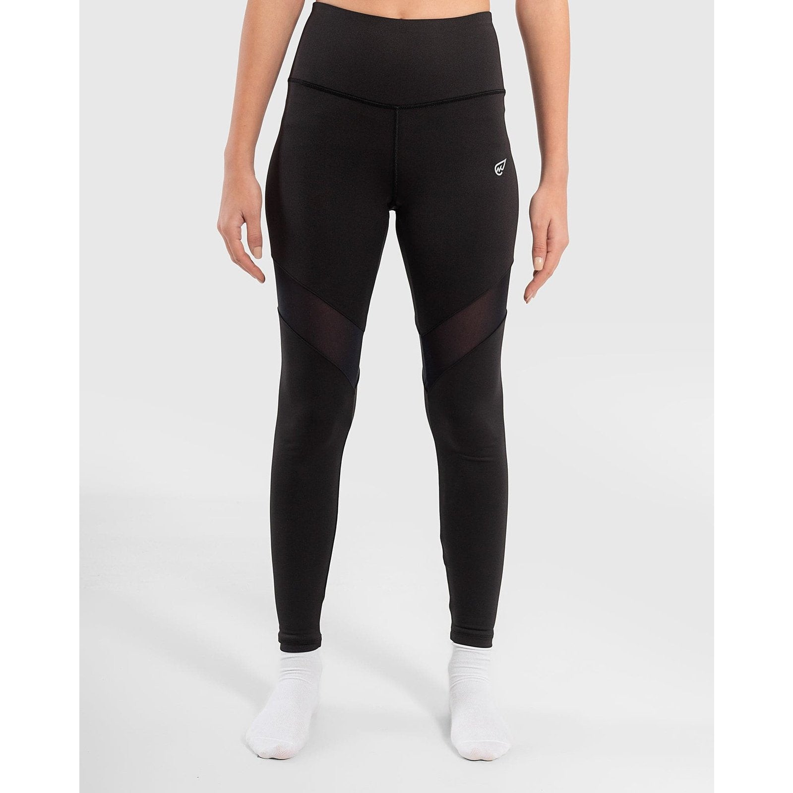 High Waisted Mesh Trim Leggings - Sporty Pro