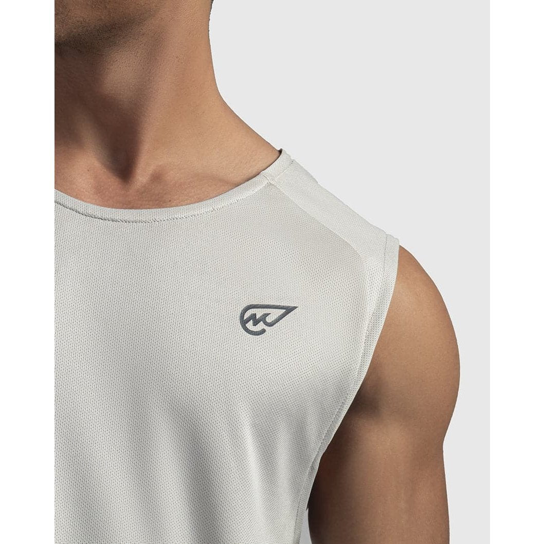 Sleeveless Basic Crew in Gray Violet - Sporty Pro
