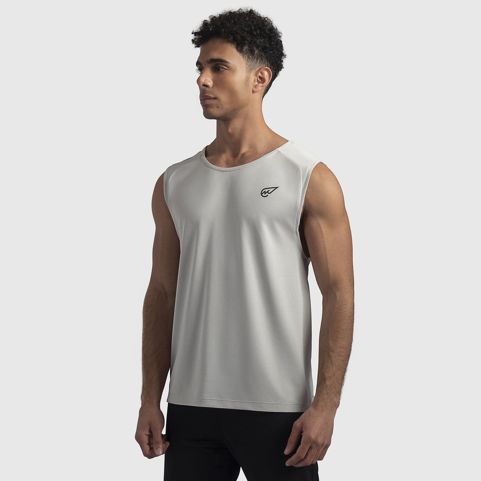 Sleeveless Basic Crew in Gray Violet - Sporty Pro