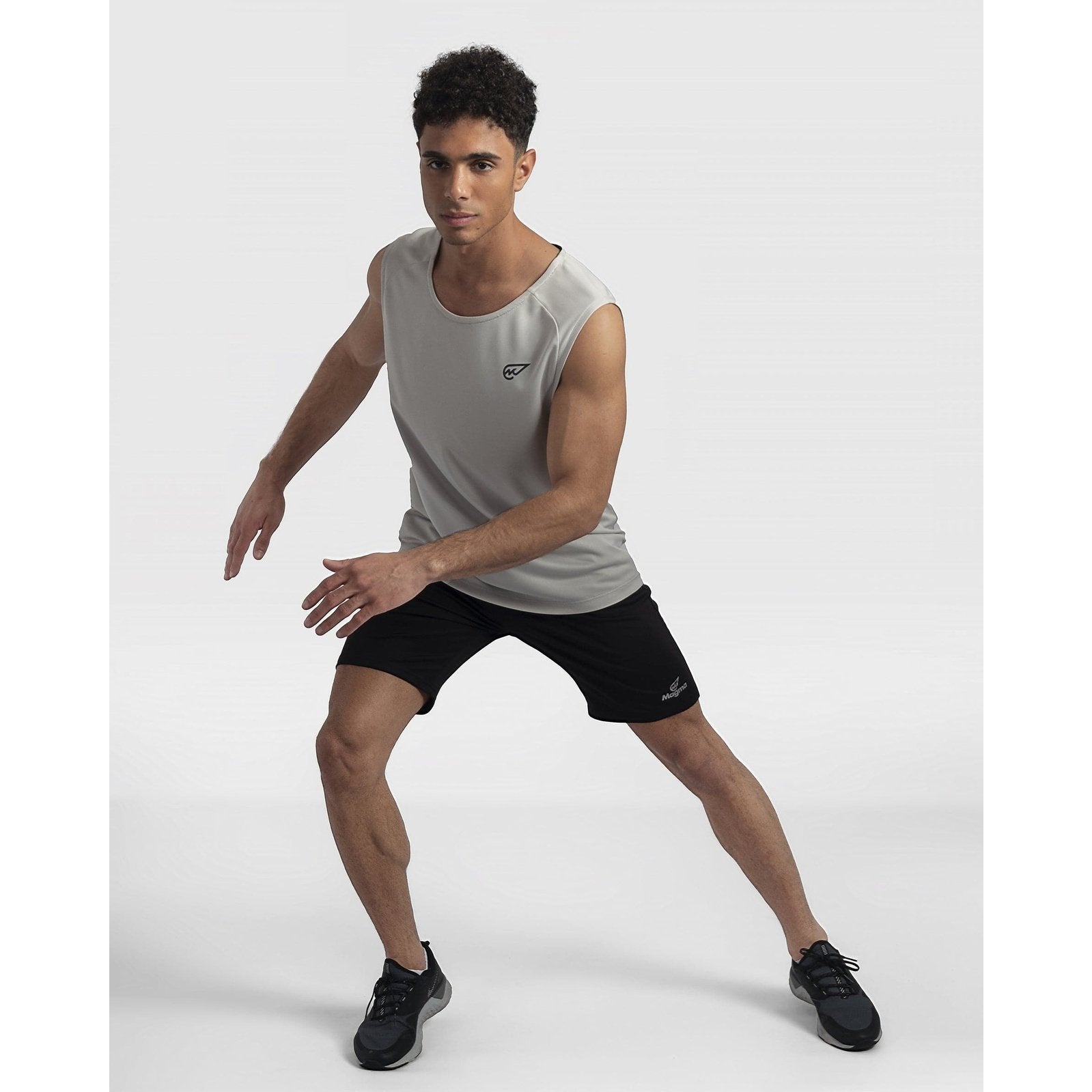 Sleeveless Basic Crew in Gray Violet - Sporty Pro