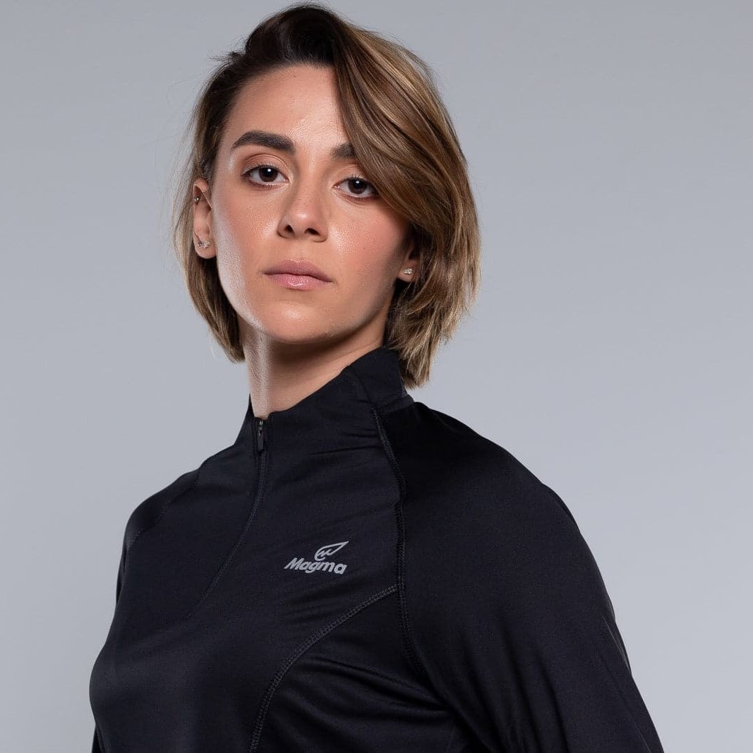 Quick Dry Quarter Zipper in Black - Sporty Pro