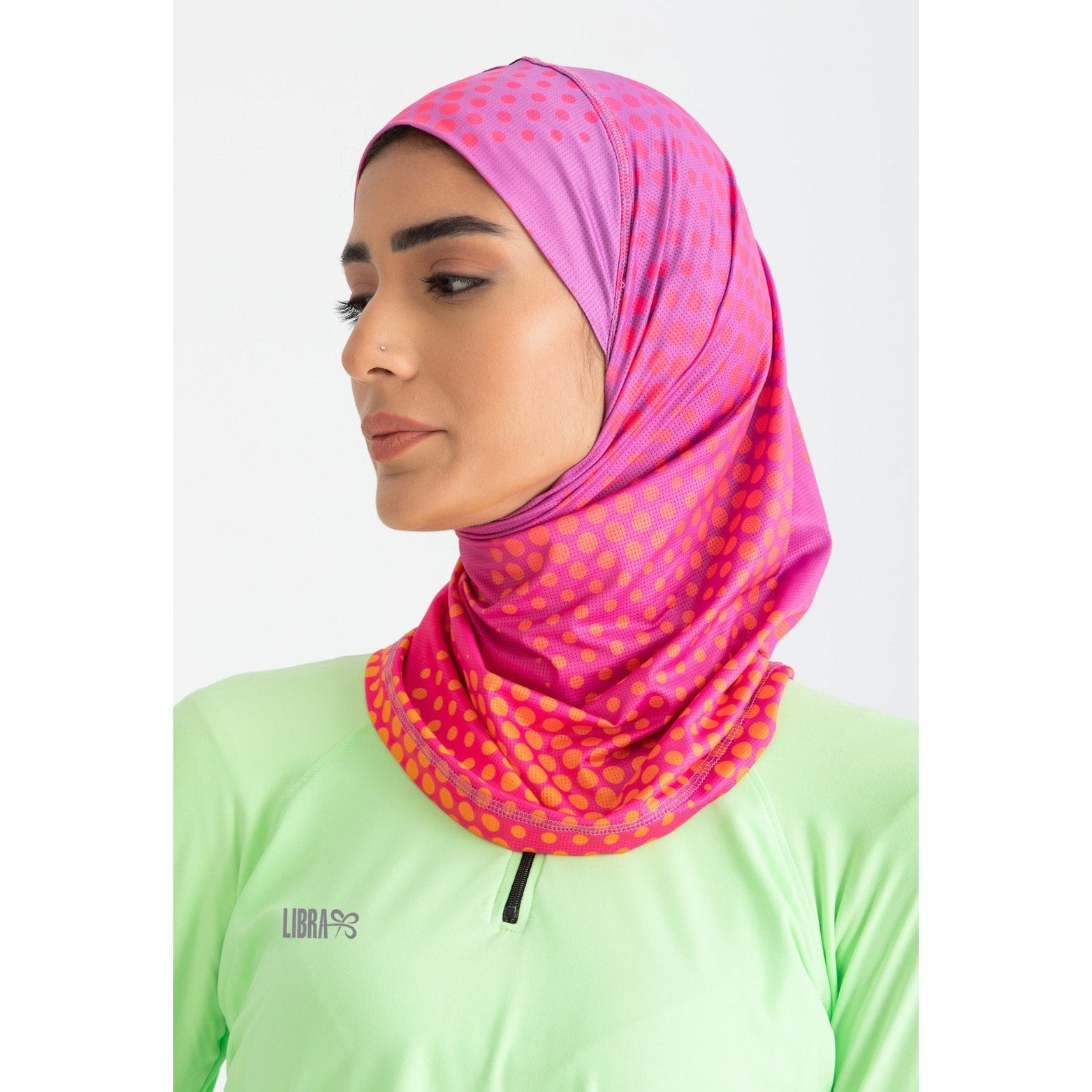Orange Graphics Hijab Light - Sporty Pro