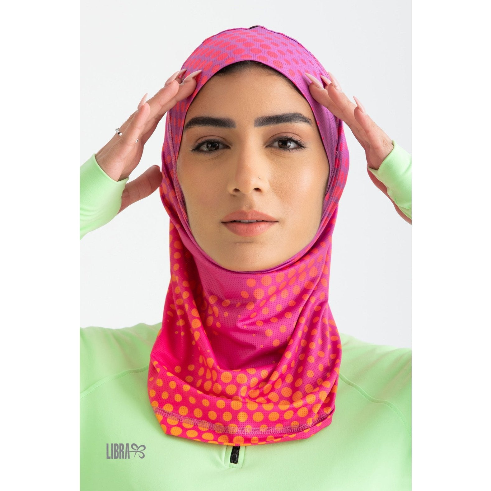 Orange Graphics Hijab Light - Sporty Pro