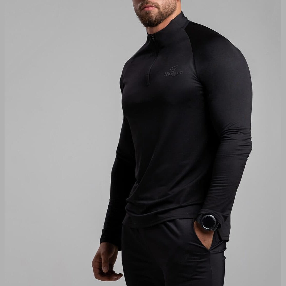 Black Quarter Zipper - Sporty Pro