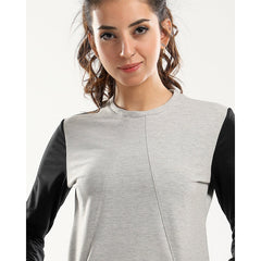 Heather Grey Shades Zipped Long Sweatshirt With Front Pockets - Sporty Pro