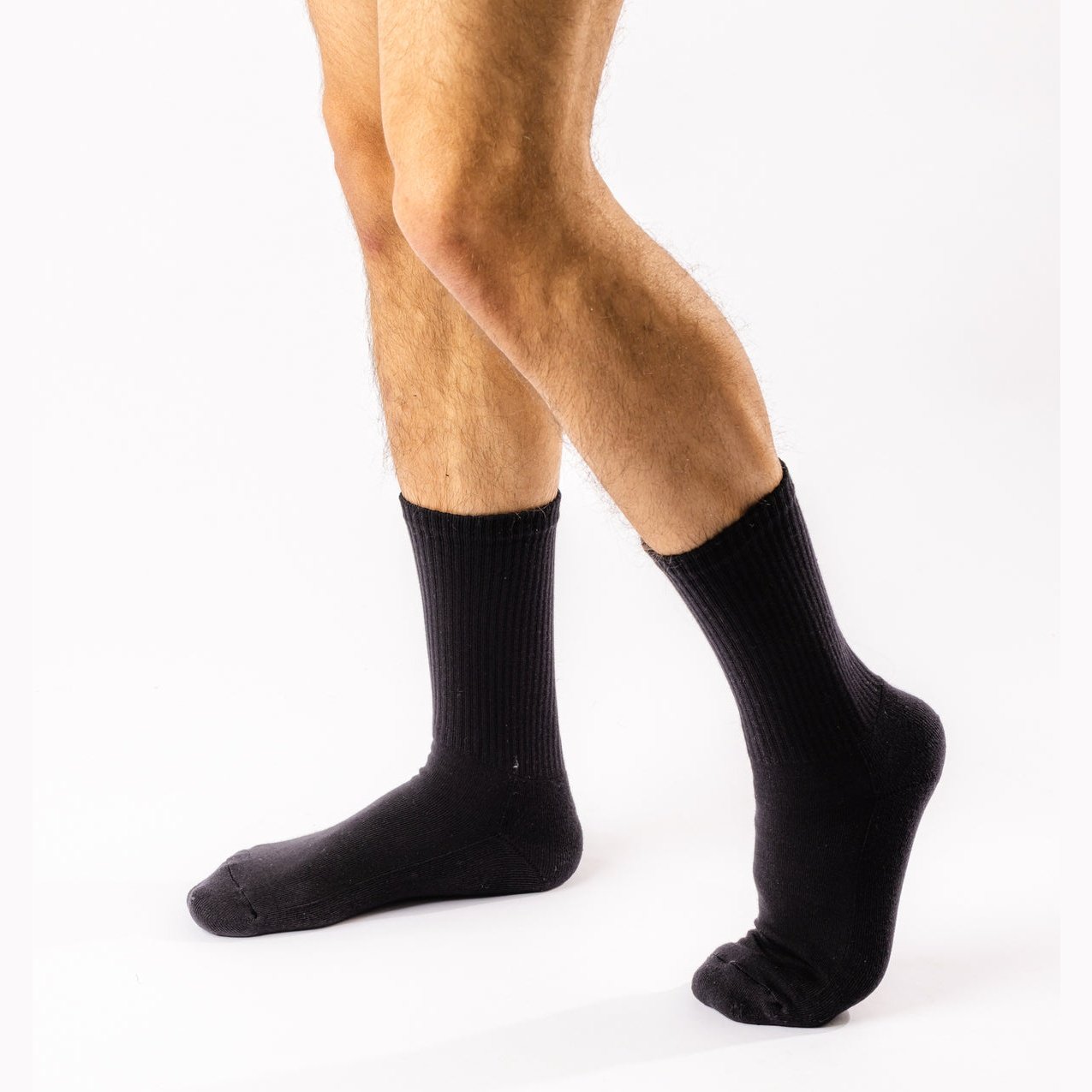 Black & Grey Mid Cut Crew Socks 2 Pack - Sporty Pro